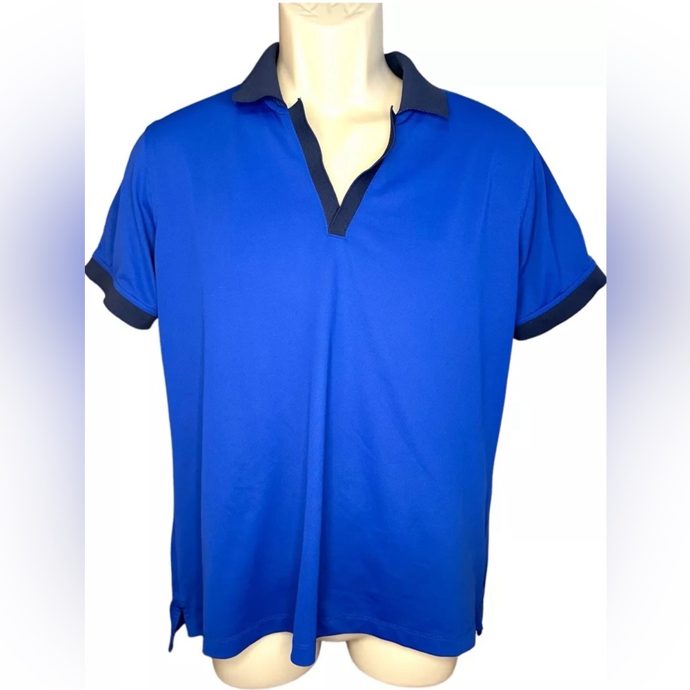 Peter Millar Women's Golf Polo Shirt White with Blue Trim SPF Size XL